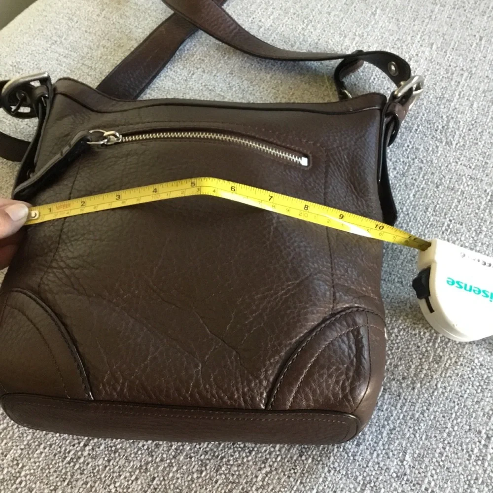 Coach Dark Brown Pebbled Leather Messenger Bag